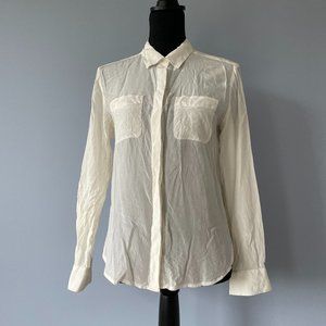 Ann Taylor White Silk Blouse